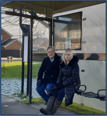 Julie & Mark at Bus Stop